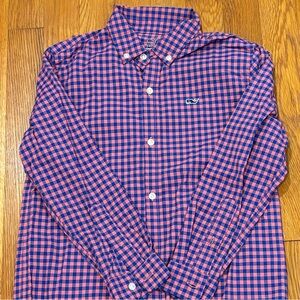Vineyard Vines Red and Blue button down, Size 7, Like New!
